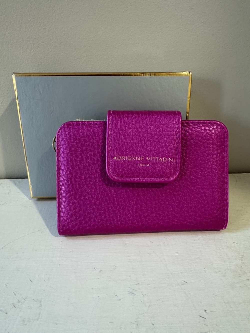 ADRIENNE VITTADINI Fuchsia Magenta Pink French Purse Wallet $100 NIB KL